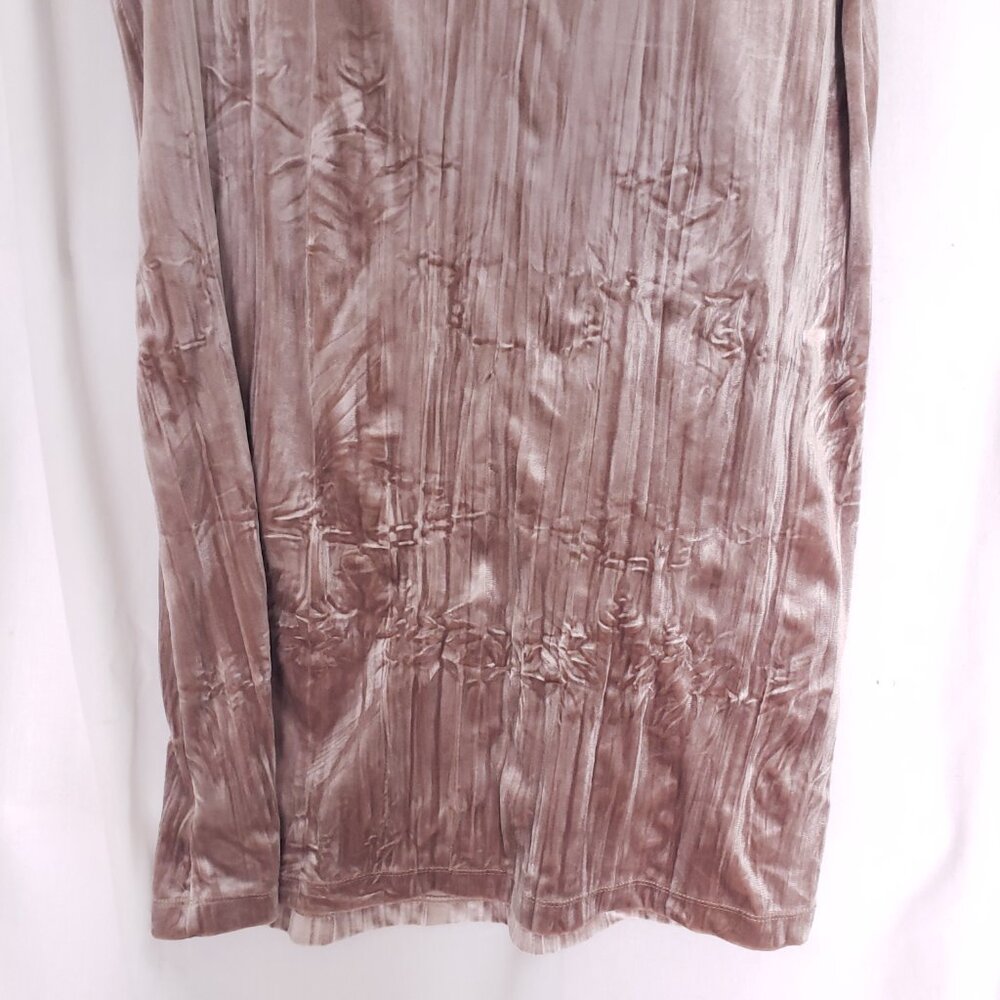 Spirit Of Grace Dusty Rose Shiny Velvet Short Sleeve Thick Sleepwear Dress S - Picture 12 of 12